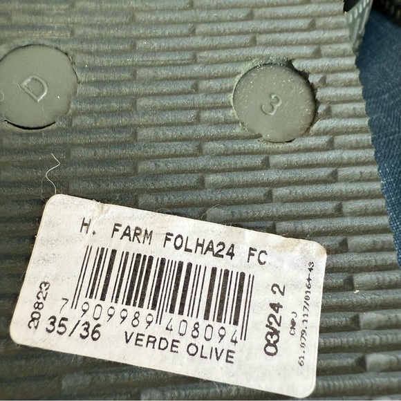 Havaianas Farm Rio Bird Jungle Flip Flop in Green Olive Size 6 - Picture 3 of 5